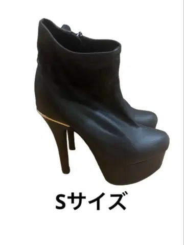 블랙 지퍼 숏부츠 하이힐