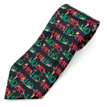 HOHOHO 넥타이 크리스마스 산타 루돌프 블랙 구제 의류 올 패턴
