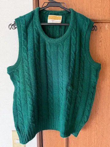 jantzen 얀센 다크 그린 케이블 짜임 베스트