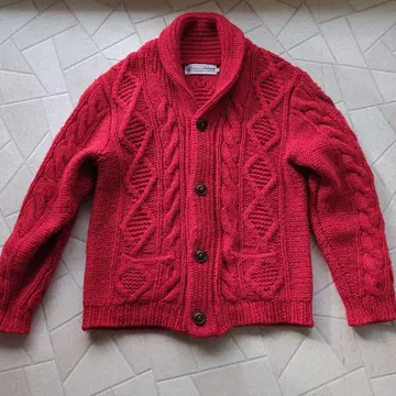 Oxford 숄카라 가디건 빨간색