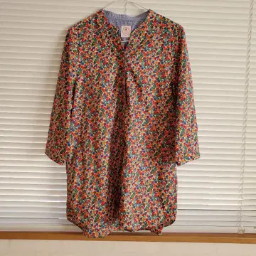 꽃무늬 반소매 튜닉