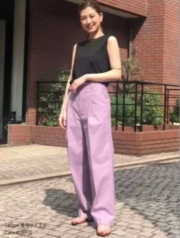 스터닝 루어 린넨 퍼플 보라색 팬츠