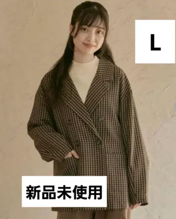 [ 새상품 ] 시마무라 choco 체크 자켓 중브라운 릴렉스핏