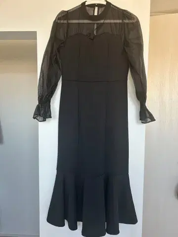 블랙 시스루 드레스