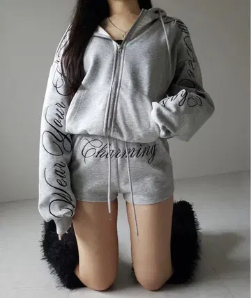 me+em select [ 셋업 ] 집업 후드티 & 숏팬츠