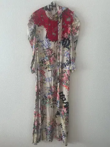 디스퀘어드 꽃무늬 그래피티 롱 셔츠 원피스