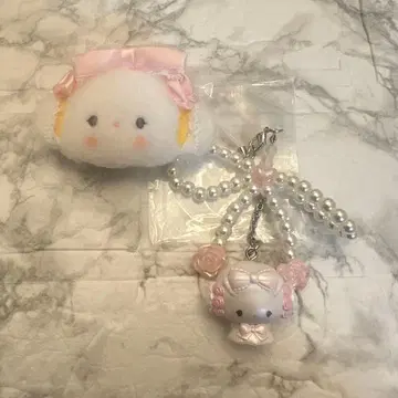 산리오 화이트 프릴 디자인 시리즈 시크릿 스트랩 코기뮨 2세트