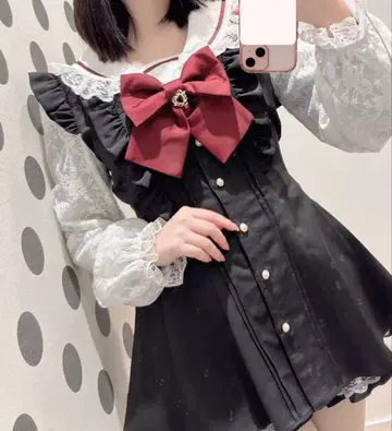 시크릿 허니 레이스 세일러 카라 셋업