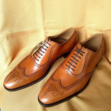 [ 미사용품 ] 신쇼 라이트 브라운 가죽 윙팁 슈즈