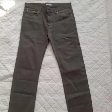 BEAMS 일본제 슬림핏 그레이 치노 팬츠