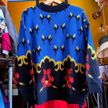 미국 빈티지 의류 USA FORTUNE KNITS 꽃 패턴 니트 스웨터