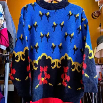 미국 빈티지 의류 USA FORTUNE KNITS 꽃 패턴 니트 스웨터
