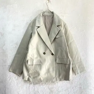 KATRIN TOKYO/페이크 레더 자켓/F/더블 아이보리