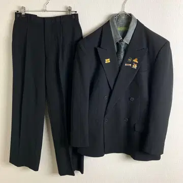 코디 더블 셋업 블랙 넥타이 셔츠 올 패턴 페이즐리 무늬 성인식 새상품급