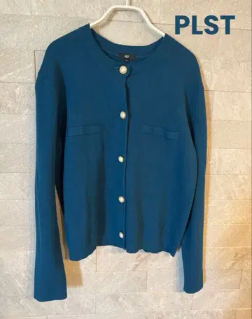 PLST 플라스테 펄 버튼 레이온 블렌드 가디건 L