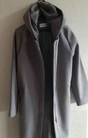 GLOBAL WORK 후드 부착 그레이 롱 코트 L 미사용