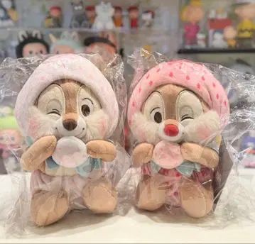 디즈니 칩과 데일 딸기 봉제 인형 세트