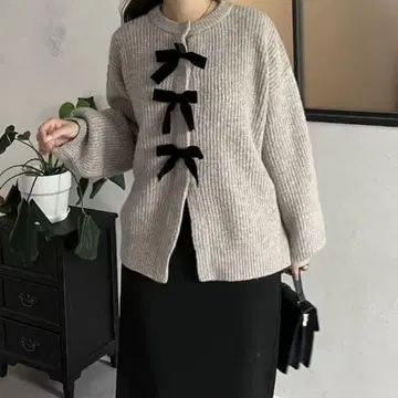 prose verse(프로즈 베일) 전후 2way 리본 가디건