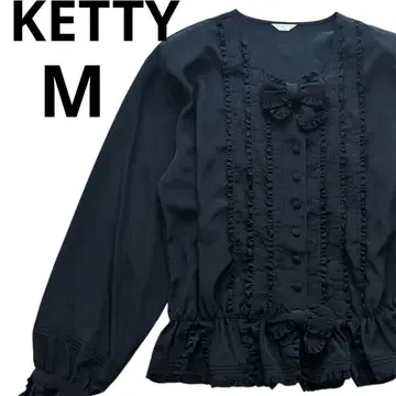 KETTY 케티 블라우스 리본 프릴 블랙