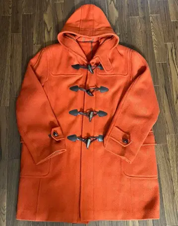 오렌지 더플 코트 후드 부착