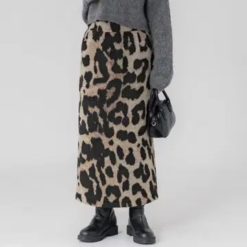 coca 레오파드 무늬 롱 타이트 스커트 M 사이즈