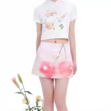체리와 별 프린트 타이트 스커트