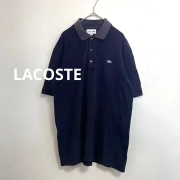 라코스테 LACOSTE 자수 로고 피케 셔츠 네이비 L