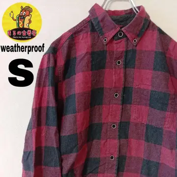 USA 구제 의류 weatherproof 플란넬 셔츠 S 레드 블랙 체크