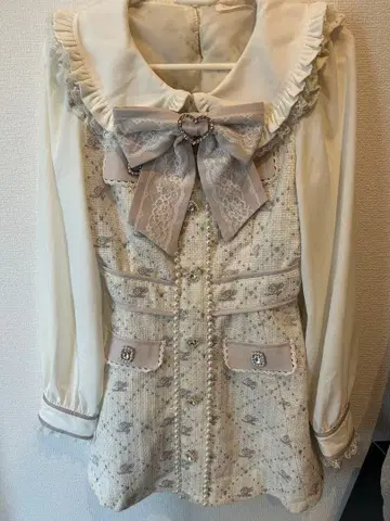 리즈리사 모노그램 리본 트위드 셋업