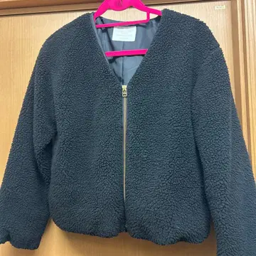 Discoat 블랙 보아 자켓