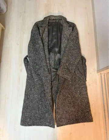 하운드투스 체크 패턴 롱 코트 구제 의류 남성용 올 패턴