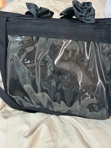 자카마트 A4 다기능 2WAY 핸들 프릴 토트백 블랙