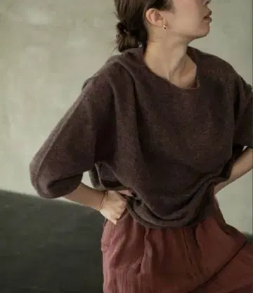 노블 파인 울 에포레스트 니트 뉴앙스 브라운