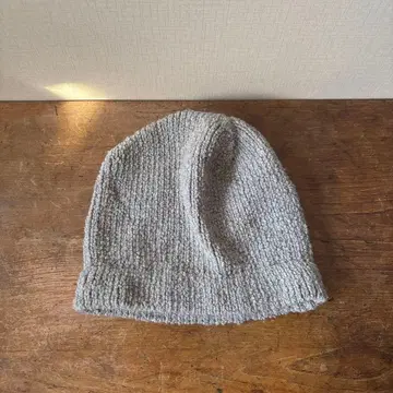 그레이 니트 모자 울 96% 일본제 에붐에바