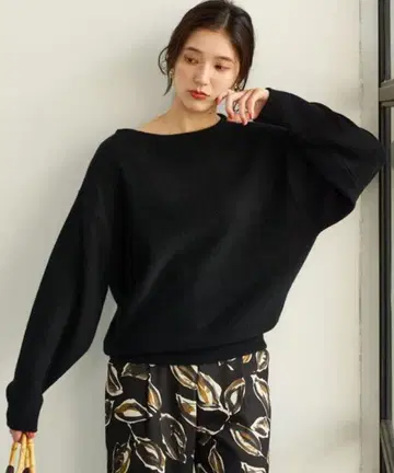 미사용 greenlabelrelaxing 랩 허리 풀오버 니트