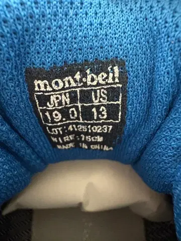 mont-bell 등산화 19.0 JP 13 US 파랑