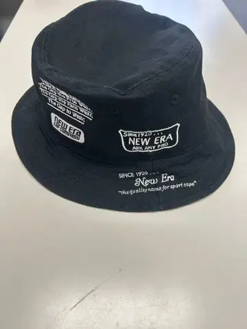 NEW ERA 블랙 버킷햇 M/L 자수