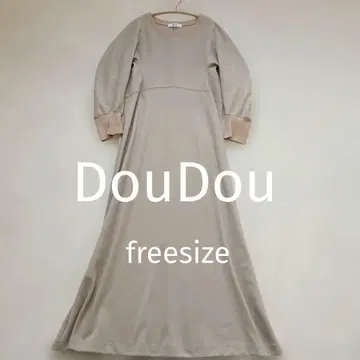 DouDou 드루두 돌먼 소매 맨투맨 롱 원피스