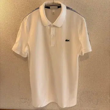 LACOSTE 화이트 피케 셔츠 US M