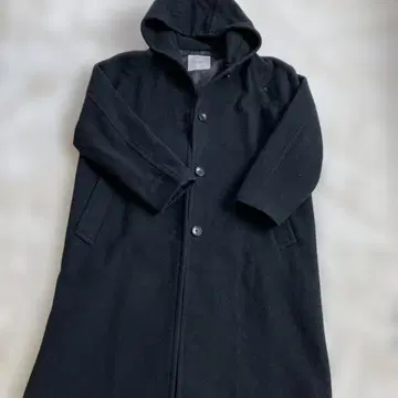 URBAN RESEARCH 후드 부착 롱 코트 블랙