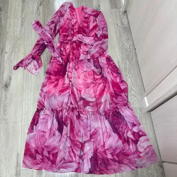 핑크 롱 드레스 빅 미사용 새상품