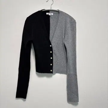 STEVE MADDEN 리브 니트 가디건 M 블랙 그레이