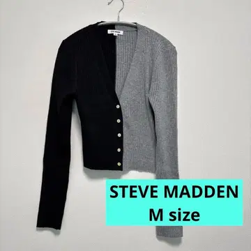 STEVE MADDEN 리브 니트 가디건 M 블랙 그레이