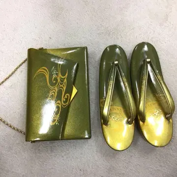 조리 백 세트 천연 가죽 그린 계열 그라데이션 박스 없음