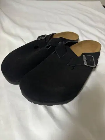 버켄스탁 보스턴 스웨이드 샌들 블랙 검정 42 27cm