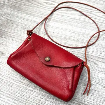 빨간색 가죽 숄더백 스마트폰 숄더 지갑