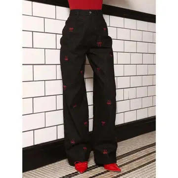 새상품 택 포함 Darich 랜덤 리본 데님 팬츠