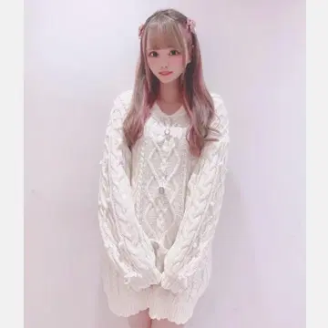 LIZLISA 케이블 짜임 세일러 니트 원피스