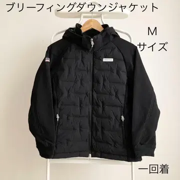 1회 사용 브리핑 다운 자켓 M 블랙 여성용 로고 블랙