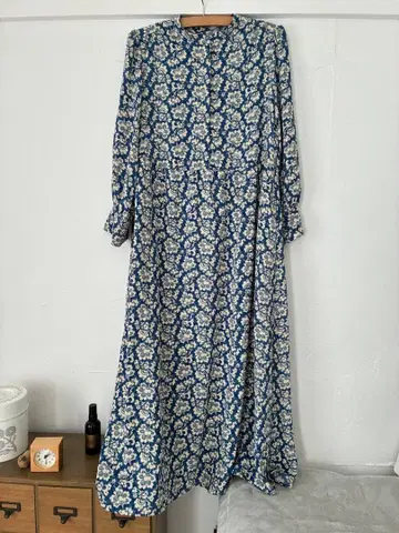 펠리시모 MEDE19F 빈티지 패턴 프린트 맥시 길이 원피스